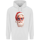 Cool Santa Summer Christmas Vibes Mens 80% Cotton Hoodie White