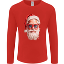Cool Santa Summer Christmas Vibes Mens Long Sleeve T-Shirt Red