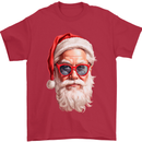 Cool Santa Summer Christmas Vibes Mens T-Shirt 100% Cotton Red