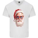Cool Santa Summer Christmas Vibes Mens V-Neck Cotton T-Shirt White