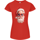 Cool Santa Summer Christmas Vibes Womens Petite Cut T-Shirt Red