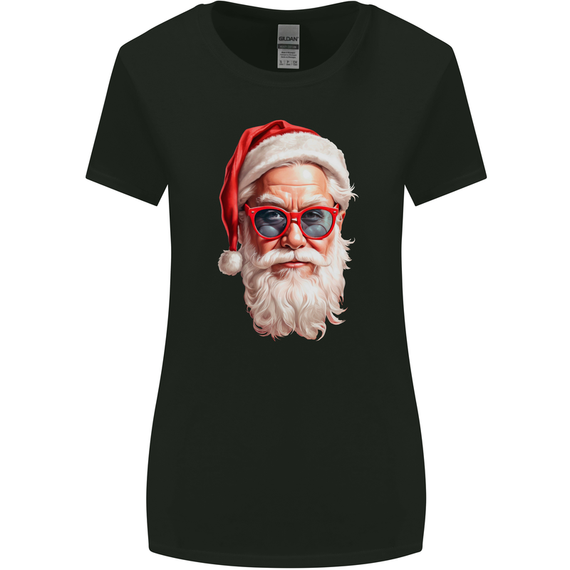 Cool Santa Summer Christmas Vibes Womens Wider Cut T-Shirt Black