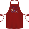 Cordless & Proud Rock Climbing Monkey Cotton Apron 100% Organic Maroon