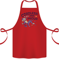 Cordless & Proud Rock Climbing Monkey Cotton Apron 100% Organic Red