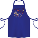 Cordless & Proud Rock Climbing Monkey Cotton Apron 100% Organic Royal Blue