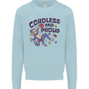 Cordless & Proud Rock Climbing Monkey Kids Sweatshirt Jumper Light Blue