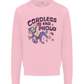 Cordless & Proud Rock Climbing Monkey Kids Sweatshirt Jumper Light Pink