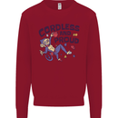 Cordless & Proud Rock Climbing Monkey Kids Sweatshirt Jumper Red