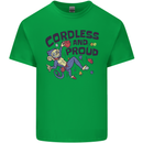 Cordless & Proud Rock Climbing Monkey Kids T-Shirt Childrens Irish Green