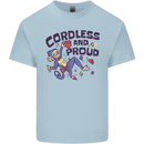 Cordless & Proud Rock Climbing Monkey Kids T-Shirt Childrens Light Blue