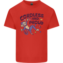 Cordless & Proud Rock Climbing Monkey Kids T-Shirt Childrens Red