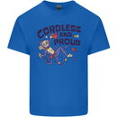 Cordless & Proud Rock Climbing Monkey Kids T-Shirt Childrens Royal Blue