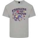 Cordless & Proud Rock Climbing Monkey Kids T-Shirt Childrens Sports Grey