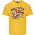 Cordless & Proud Rock Climbing Monkey Kids T-Shirt Childrens Yellow