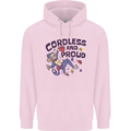 Cordless & Proud Rock Climbing Monkey Mens 80% Cotton Hoodie Light Pink
