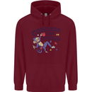 Cordless & Proud Rock Climbing Monkey Mens 80% Cotton Hoodie Maroon