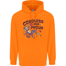 Cordless & Proud Rock Climbing Monkey Mens 80% Cotton Hoodie Orange