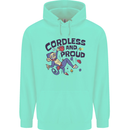Cordless & Proud Rock Climbing Monkey Mens 80% Cotton Hoodie Peppermint