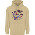 Cordless & Proud Rock Climbing Monkey Mens 80% Cotton Hoodie Sand