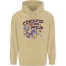 Cordless & Proud Rock Climbing Monkey Mens 80% Cotton Hoodie Sand