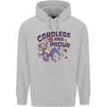 Cordless & Proud Rock Climbing Monkey Mens 80% Cotton Hoodie Sports Grey