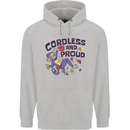 Cordless & Proud Rock Climbing Monkey Mens 80% Cotton Hoodie Sports Grey