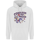 Cordless & Proud Rock Climbing Monkey Mens 80% Cotton Hoodie White