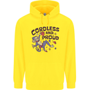 Cordless & Proud Rock Climbing Monkey Mens 80% Cotton Hoodie Yellow