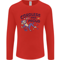 Cordless & Proud Rock Climbing Monkey Mens Long Sleeve T-Shirt Red