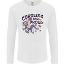 Cordless & Proud Rock Climbing Monkey Mens Long Sleeve T-Shirt White