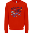 Cordless & Proud Rock Climbing Monkey Mens Sweatshirt Jumper Bright Red