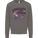 Cordless & Proud Rock Climbing Monkey Mens Sweatshirt Jumper Charcoal