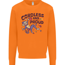 Cordless & Proud Rock Climbing Monkey Mens Sweatshirt Jumper Orange