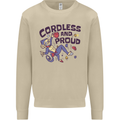 Cordless & Proud Rock Climbing Monkey Mens Sweatshirt Jumper Sand