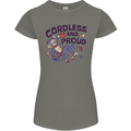 Cordless & Proud Rock Climbing Monkey Womens Petite Cut T-Shirt Charcoal