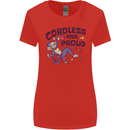 Cordless & Proud Rock Climbing Monkey Womens Wider Cut T-Shirt Red
