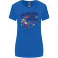 Cordless & Proud Rock Climbing Monkey Womens Wider Cut T-Shirt Royal Blue