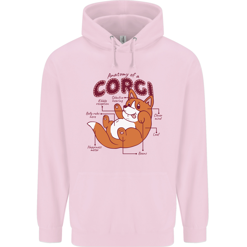Corgi Anatomy Dog Childrens Kids Hoodie Light Pink