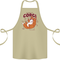 Corgi Anatomy Dog Cotton Apron 100% Organic Khaki