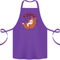 Corgi Anatomy Dog Cotton Apron 100% Organic Purple