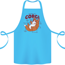 Corgi Anatomy Dog Cotton Apron 100% Organic Turquoise