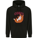 Corgi Anatomy Dog Mens 80% Cotton Hoodie Black