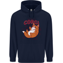 Corgi Anatomy Dog Mens 80% Cotton Hoodie Navy Blue