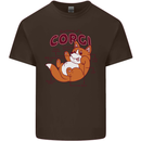 Corgi Anatomy Dog Mens Cotton T-Shirt Tee Top Dark Chocolate