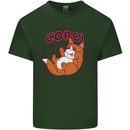Corgi Anatomy Dog Mens Cotton T-Shirt Tee Top Forest Green
