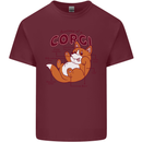 Corgi Anatomy Dog Mens Cotton T-Shirt Tee Top Maroon