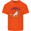 Corgi Anatomy Dog Mens Cotton T-Shirt Tee Top Orange