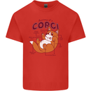 Corgi Anatomy Dog Mens Cotton T-Shirt Tee Top Red