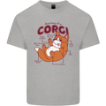 Corgi Anatomy Dog Mens Cotton T-Shirt Tee Top Sports Grey