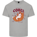 Corgi Anatomy Dog Mens Cotton T-Shirt Tee Top Sports Grey